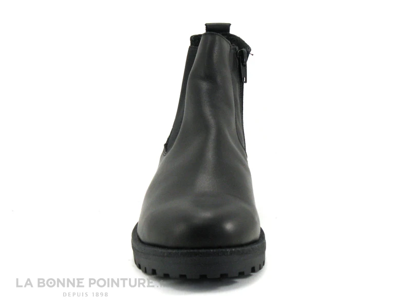 Bopy SELISE Noir - Boot Fille Cuir Noir - Semelle Avec Crampons 4 Bopy SELISE Noir - Boot Fille Cuir Noir - Semelle Avec Crampons – Image 2