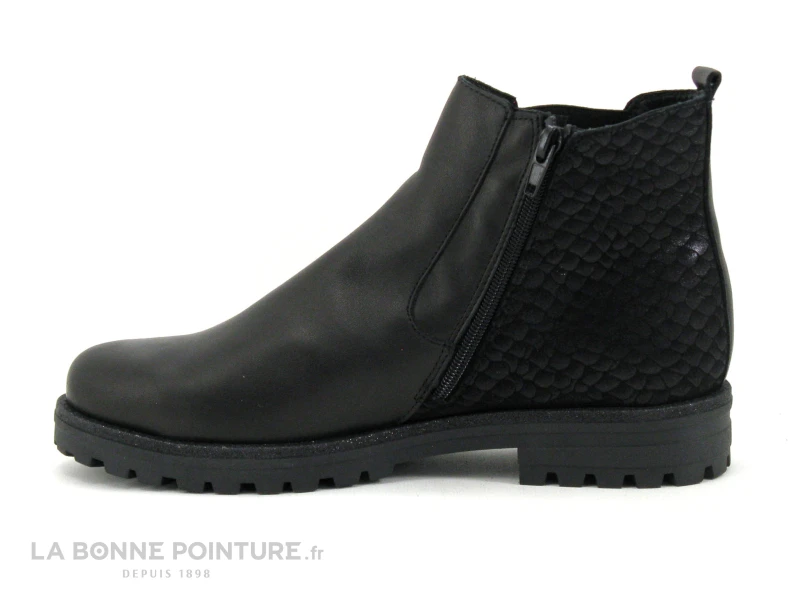 Bopy SELISE Noir - Boot Fille Cuir Noir - Semelle Avec Crampons 5 Bopy SELISE Noir - Boot Fille Cuir Noir - Semelle Avec Crampons – Image 3