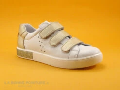 Bopy SAKOVEL Blanc Or - Basket Fille 3 Velcros