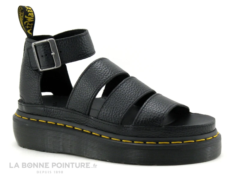 Dr. Martens Dr Martens CLARISSA II Quad Milled Nappa Noir - Sandale Femme 3 Dr. Martens Dr Martens CLARISSA II Quad Milled Nappa Noir - Sandale Femme