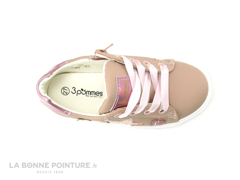 3 Pommes - Volota Vieux Rose - Lacet Ruban Et Zip - Sneakers Fille 5 3 Pommes - Volota Vieux Rose - Lacet Ruban Et Zip - Sneakers Fille – Image 4